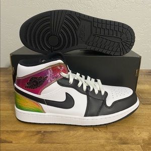 Nike Air Jordan 1 Mid Heat Reactive White Black DM7802-100 Men's Sizes